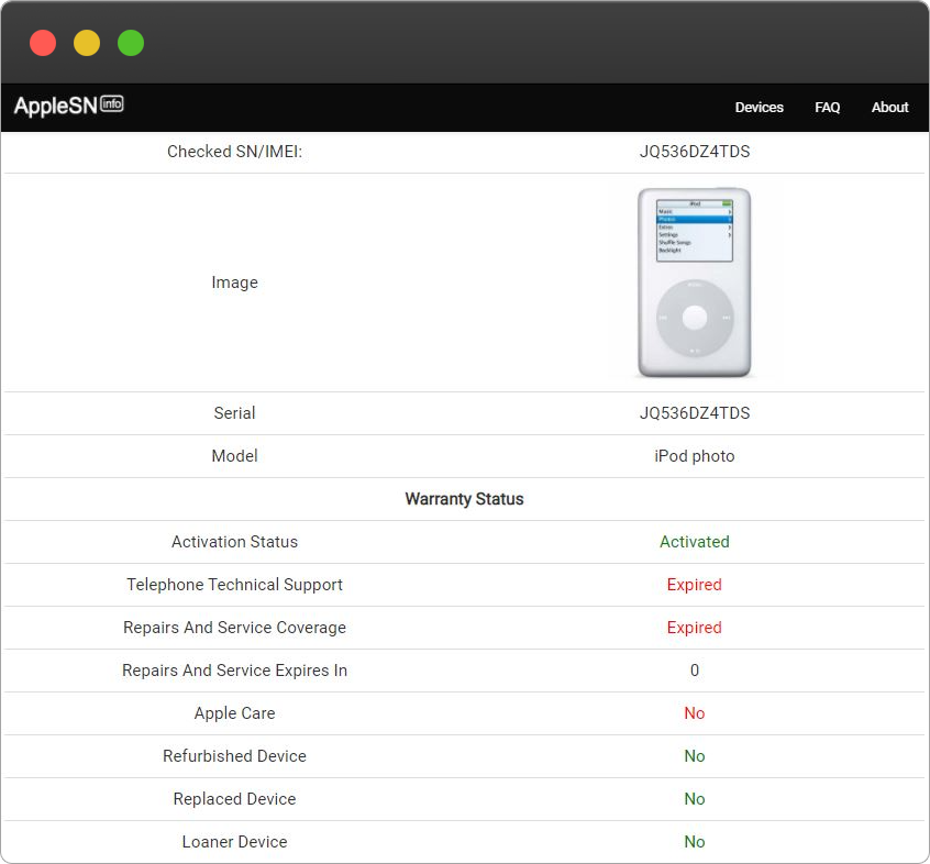 check apple serial number