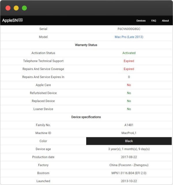 lookup macbook pro by serial number