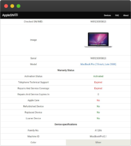 serial number for 2012 macbook pro