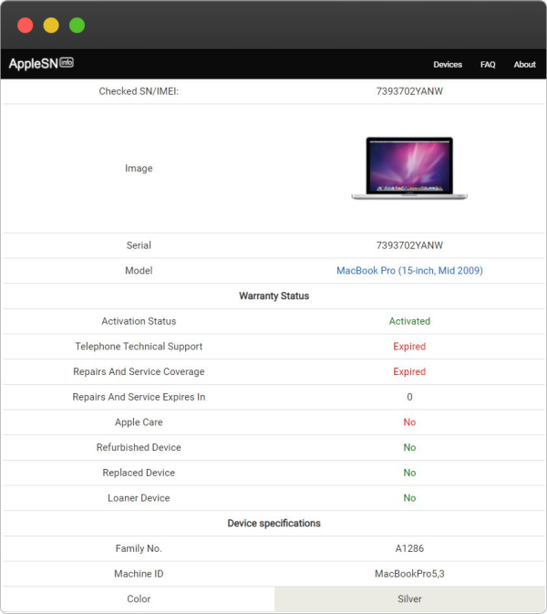 macbook sn lookup