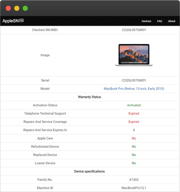 check apple serial number