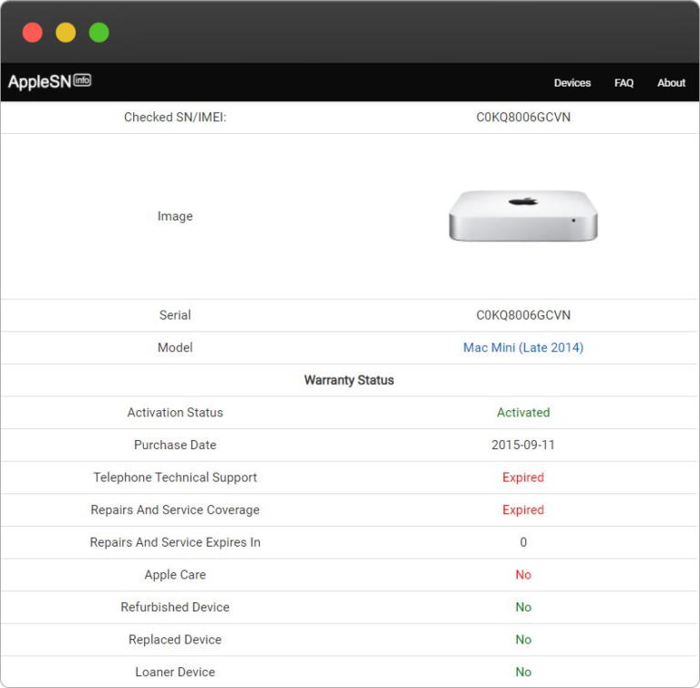 how to find mac by serial number