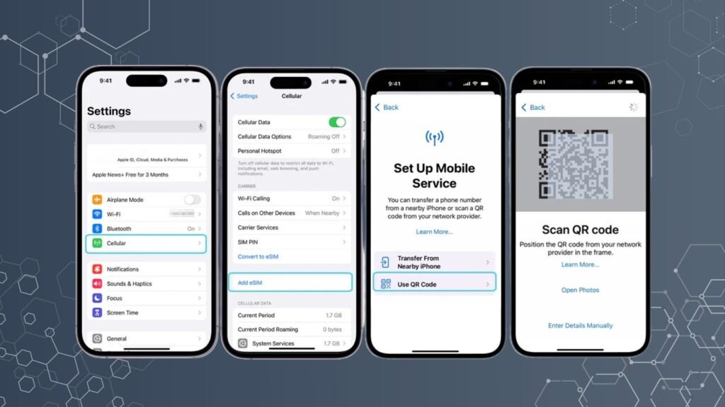 a step-by-step guide to activating eSIM with a QR code